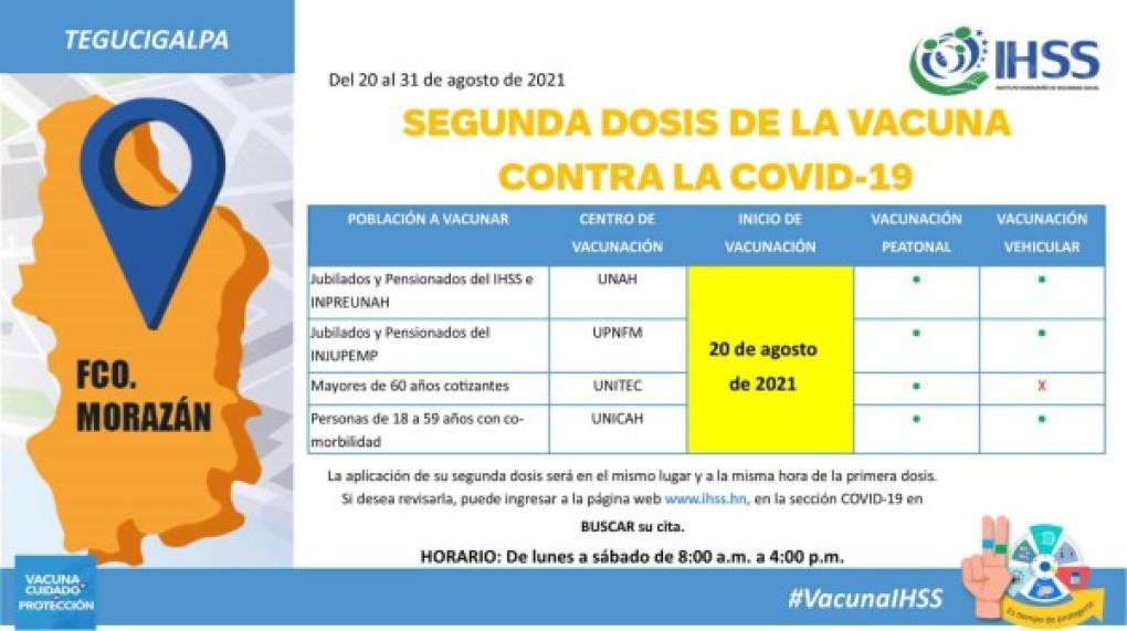 Los derechohabientes deben presentar tarjeta de identidad y comprobante de vacuna temporal con la primera dosis.