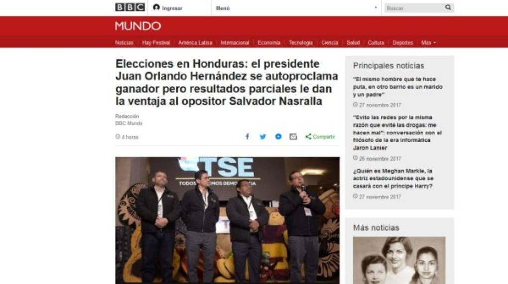Así ve el mundo los primeros resultados de las elecciones en Honduras