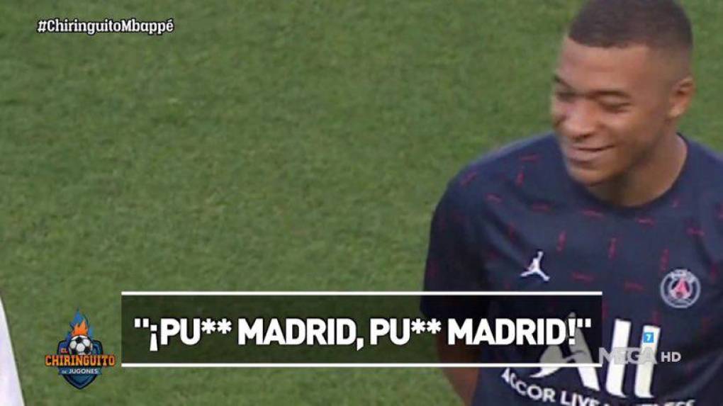 Mbappé tuvo el gesto de sonreír en el momento que la afición del PSG insultaba al Real Madrid.