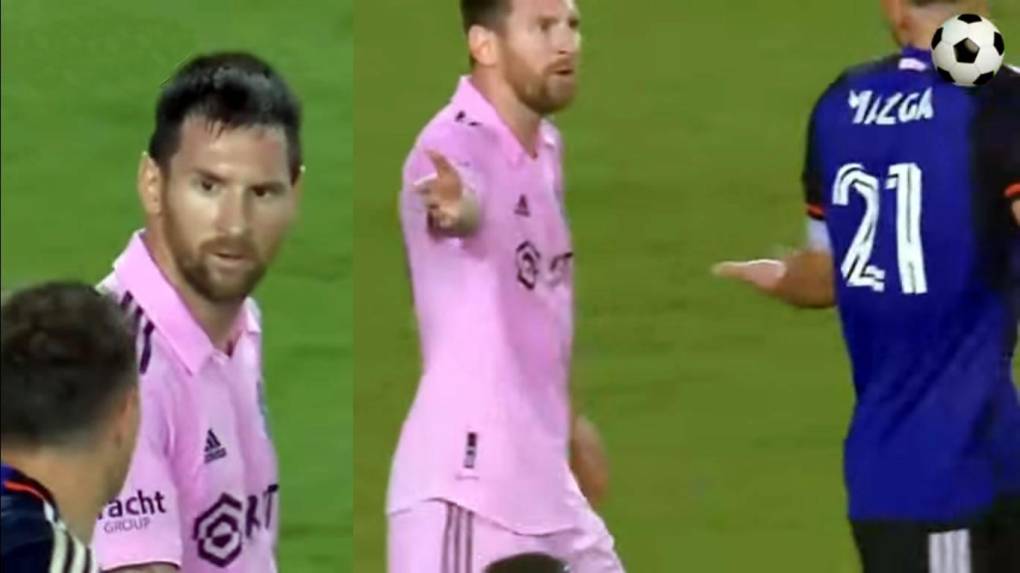 El argentino también discutió con Matt Miazga y le tiró esta mirada a Santiago Arias. No estaba nada contento Messi.
