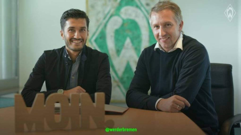 El mediocampista turno Nuri Sahin deja el Borussia Dortmund y ficha por el Werder Bremen, que paga un millón de euros por su fichaje.