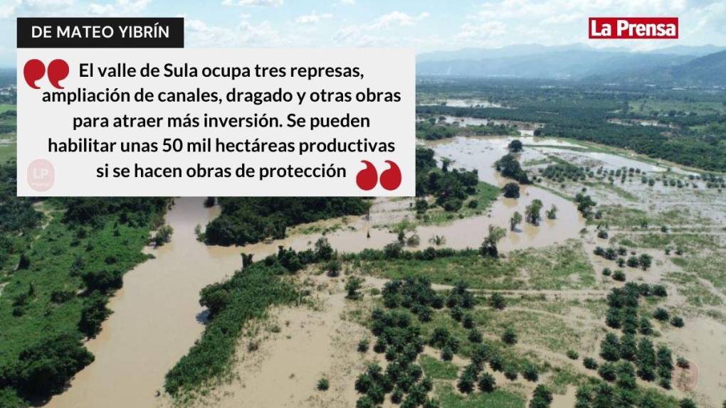 La economía de Honduras se mueve en el valle de Sula y por ello la importancia de que esta productiva planicie reciba las inversiones que urgen para evitar inundaciones. Yibrín lo precisó con claridad.