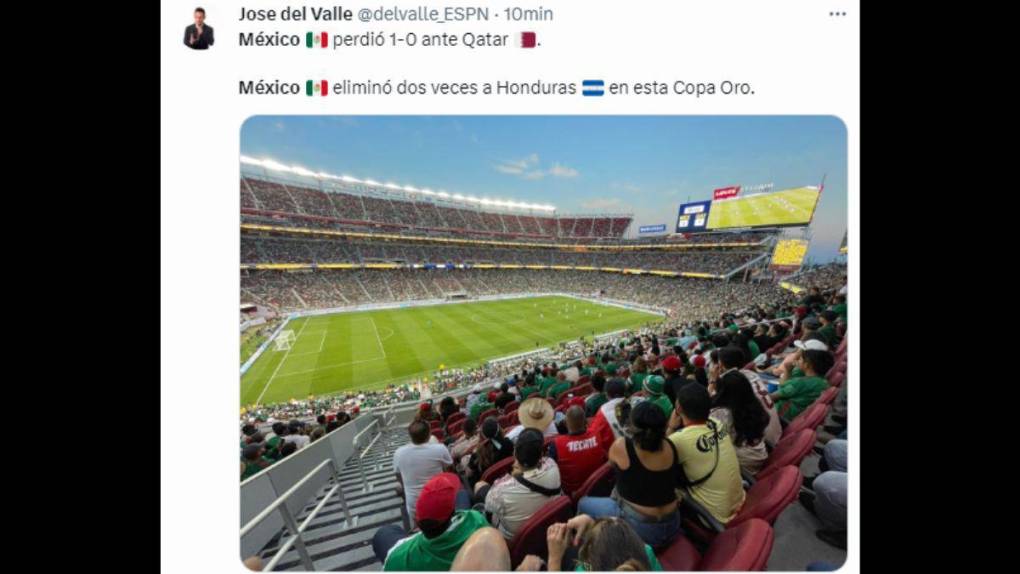 José del Valle de ESPN: “México eliminó dos veces a Honduras en esta Copa Oro”.