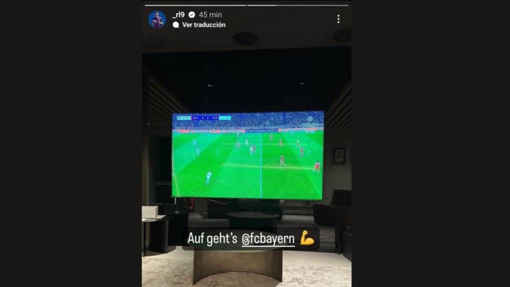 Robert Lewandowski apareció en su Instagram y colgó esta imagen apoyando al Bayern Múnich, su exequipo, contra el PSG de Messi. “¡Vamos, Bayern!”, escribió el delantero polaco del Barcelona.