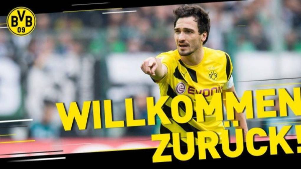 El Borussia Dortmund ha fichado al central alemán Mats Hummels por 30.500.000 €. Llega procedente del Bayern Múnich y vuelve al Dortmund.