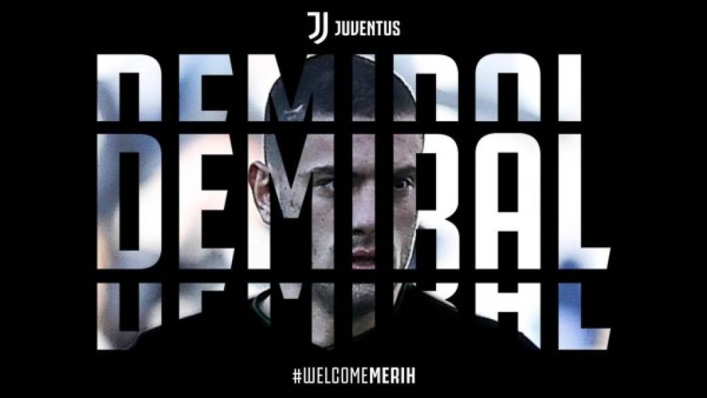 La Juventus hizo oficial el fichaje del defensor central turco Merih Demiral que llega de Sassuolo. El futbolista firmó contrato hasta junio de 2024 con la Vecchia Signora.