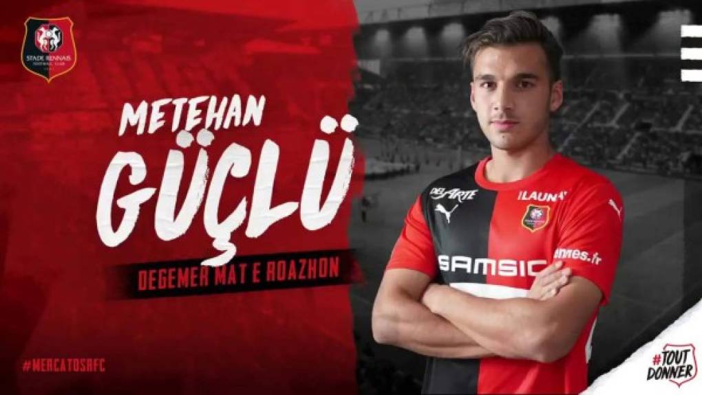El delantero Metehan Güclu fue anunciado como nuevo jugador del Stade Rennais, llega procedente del PSG y firmó hasta el 2023.
