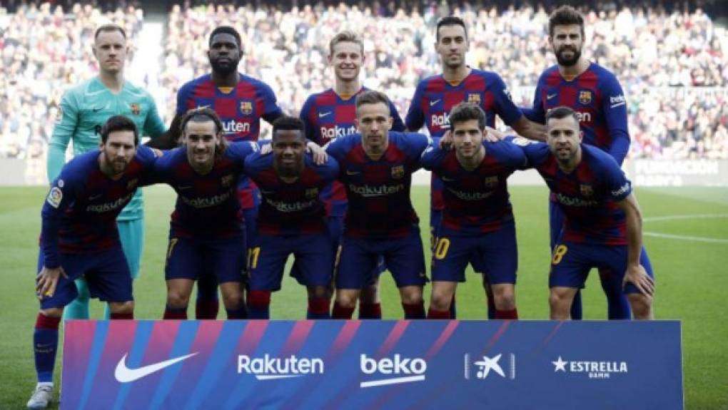 Este es el 11 titular del Barcelona que salió a la cancha del Camp Nou para el duelo ante Getafe.