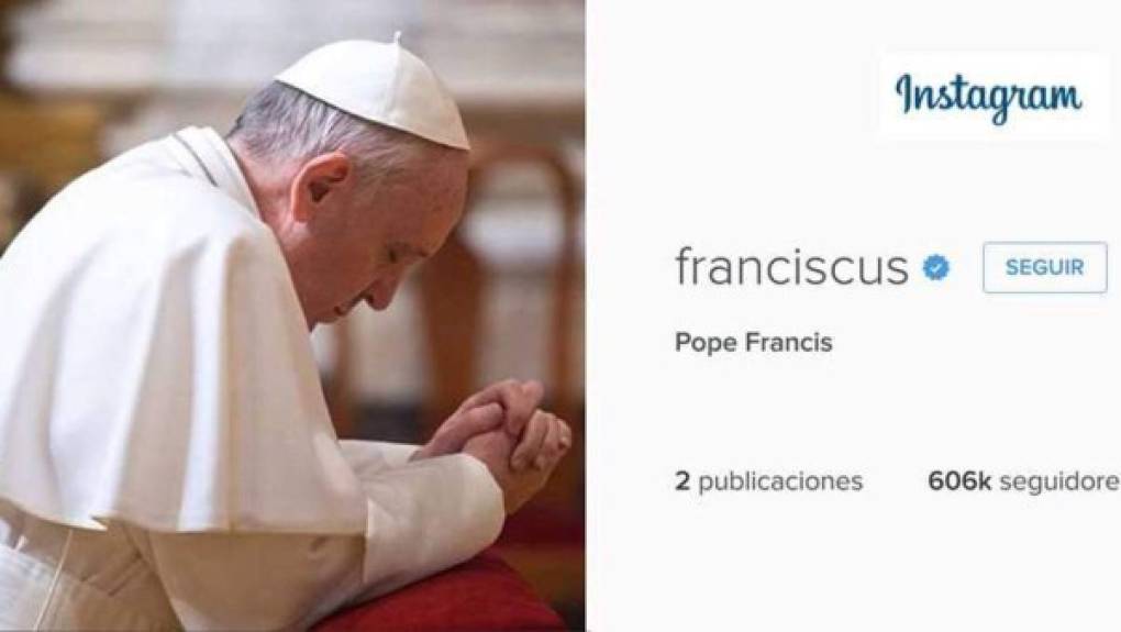 El papa Francisco está presente en Twitter e Instagram y sus perfiles son gestionados por personal vaticano. En el caso de la red social dedicada a la fotografía tiene más de 7,5 millones de seguidores.<br/>