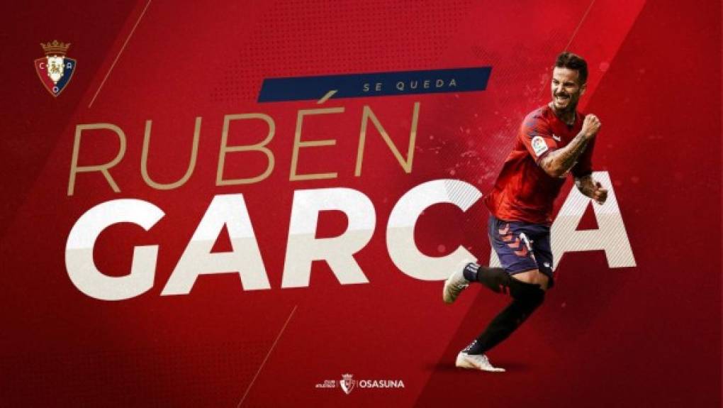 El Osasuna de la Liga Española anunció la compra del delantero español Rubén García. Paga tres millones de euros al Levante y ficha al ariete por cuatro temporadas, con una cláusula de rescisión de 7,5 millones.