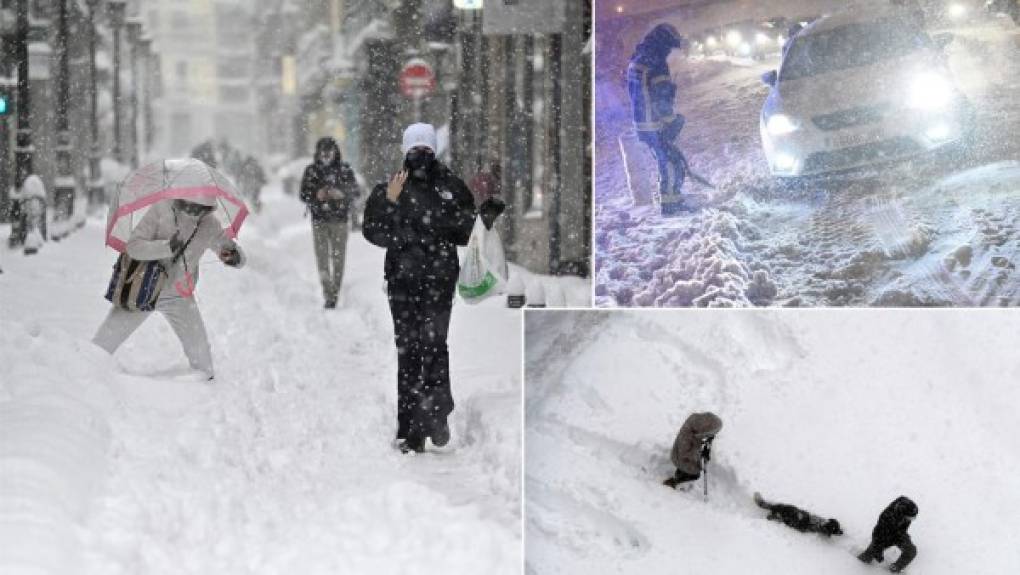 Una tormenta de nieve que ha dejado al menos tres muertos paraliza este sábado parte de España, especialmente Madrid, con cientos de automovilistas bloqueados, el aeropuerto cerrado y esquiadores o trineos en las calles, mientras no se vislumbra una mejora de las condiciones meteorológicas.<br/><br/>