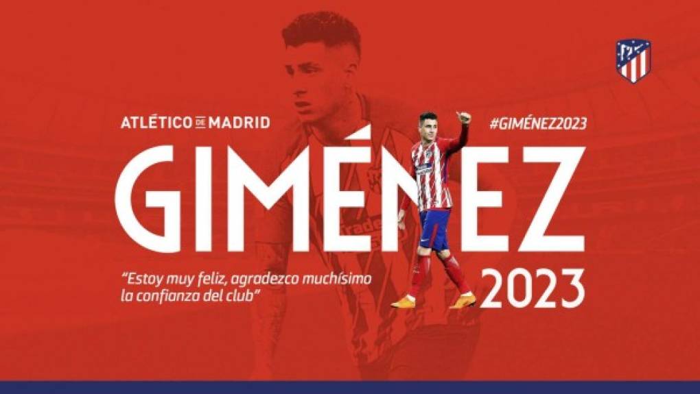 El defensa uruguayo José María Giménez ha renovado su contrato del Atlético de Madrid para las próximas cinco temporadas, por lo que continuará vinculado al club rojiblanco hasta el 30 de junio de 2023. Foto Twitter