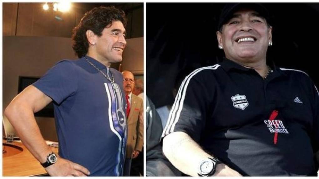 Sobrepeso: En 2005 Maradona se realizó un bypass gástrico en Colombia y en 2015 otro en Venezuela. Tras el primero perdió 35 kilos al cabo de un año y después del segundo, 25.<br/><br/>