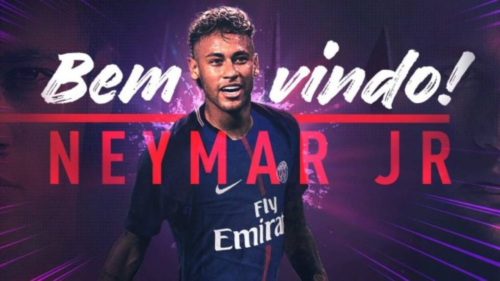 El PSG hizo oficial el fichaje de Neymar, quien pagó la cláusula de 222 millones de euros al Barcelona. El brasileño firmará contrato por cinco temporadas y jugará en el conjunto parisino hasta 2022. 'Ney' ganará 30 millones de euros al año.