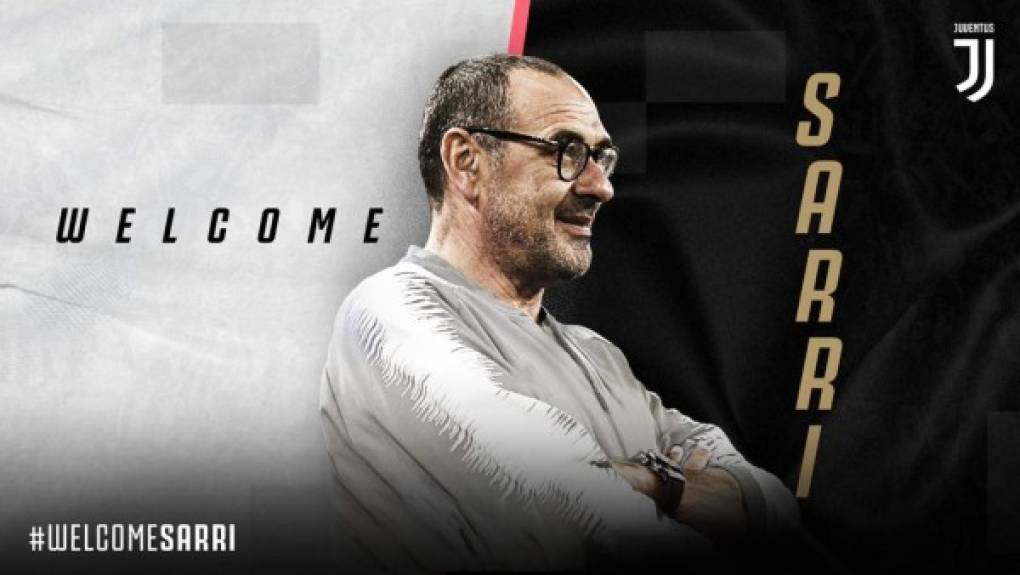 Maurizio Sarri ha sido oficializado por la Juventus como su nuevo entrenador. El italiano firma contrato con el equipo de Turín hasta junio de 2022.