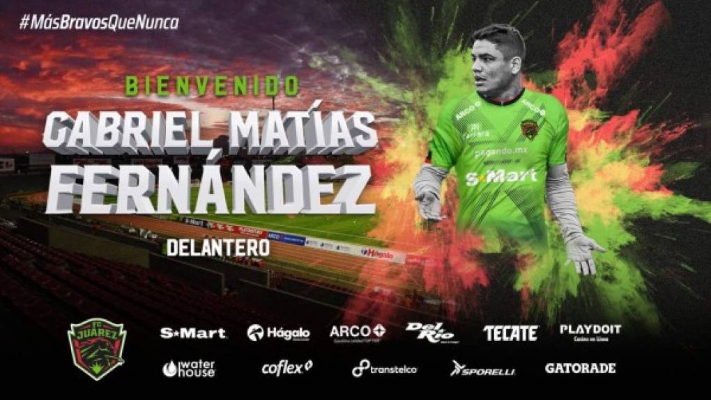El delantero uruguayo Gabriel 'Toro' Fernández ha sido anunciado como nuevo jugador del FC Juárez de México, llega procedente del Celta de Vigo. Foto Twitter FC Juárez.