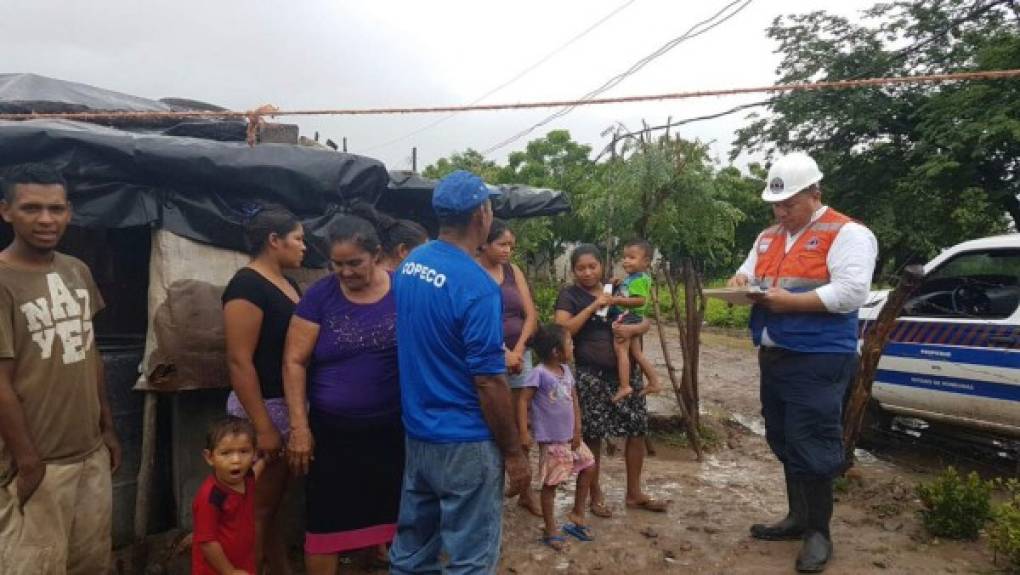 Copeco informó que las 20 familias evacuadas representan unas 91 personas damnificadas en el sur del país.