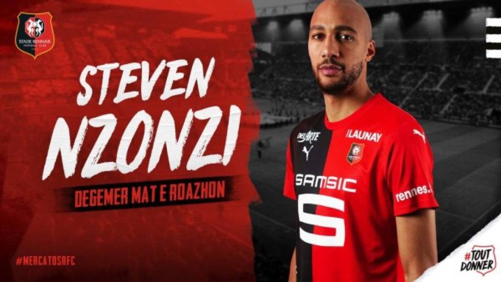 El centrocampista francés Steven N'Zonzi llega en calidad de cedido al Stade Rennes procedente del Galatasaray.