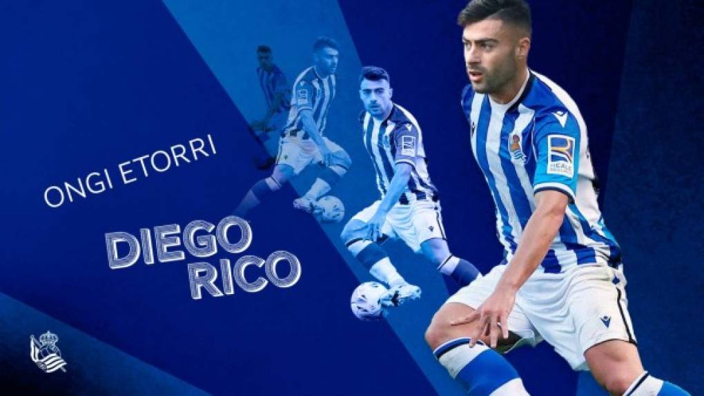 La Real Sociedad anunció el fichaje del lateral zurdo Diego Rico. El español llega procedente del Bournemouth de Inglaterra. Foto Twitter Real Sociedad.