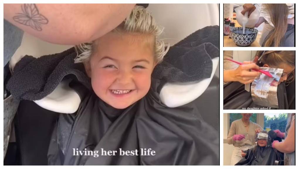Una influencer de Utah ha sido criticada por dejar que su hija de cinco años se decolore el cabello después de documentar su conmovedor viaje al salón en TikTok.