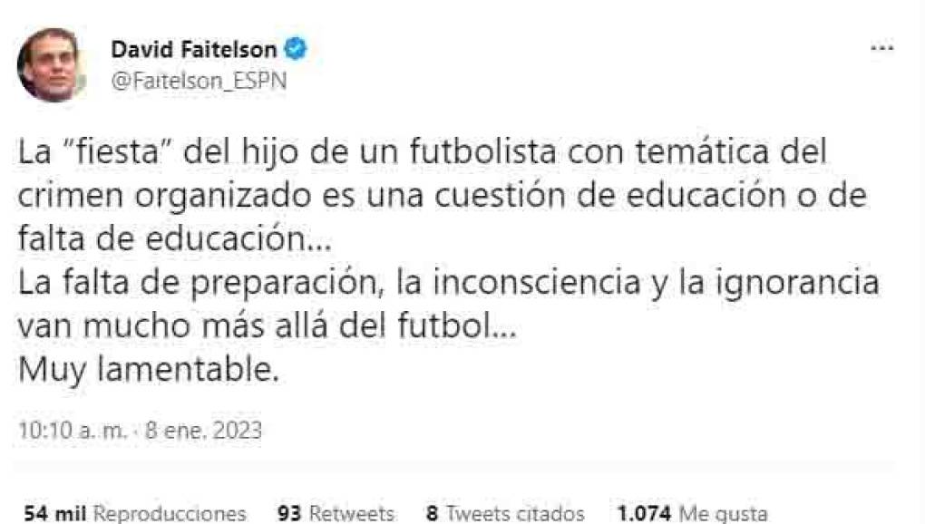 David Faitelson no se quedó atrás y también dio su punto de vista sobre el jugador y la fiesta que organizó.