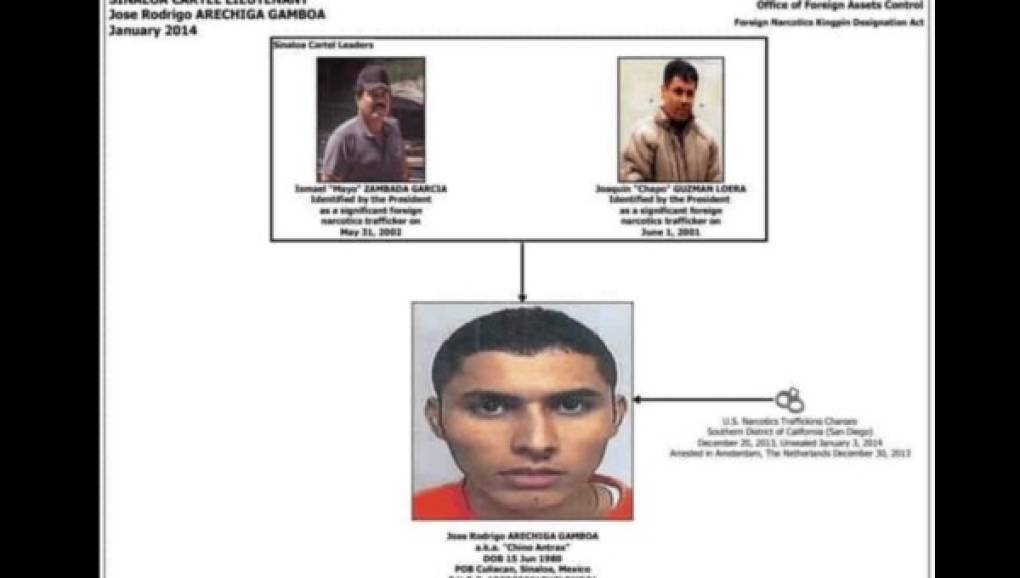 En mayo de 2015 el capo se declaró culpable de narcotráfico ante un tribunal federal. José Rodrigo Arechiga-Gamboa reconoció haber transportado toneladas de cocaína y marihuana a Estados Unidos, así como haber perpetrado y ordenado crímenes y amenazas.