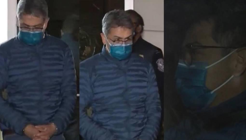 El expresidente Juan Orlando Hernández arribando anoche a Nueva York.