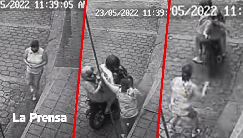 VIDEO: Asaltantes disparan contra una mujer después de robarle su celular en Tegucigalpa