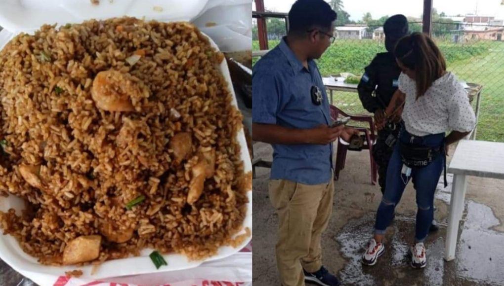 En bandeja de arroz chino intentan colar supuesta droga a cárcel de Comayagua