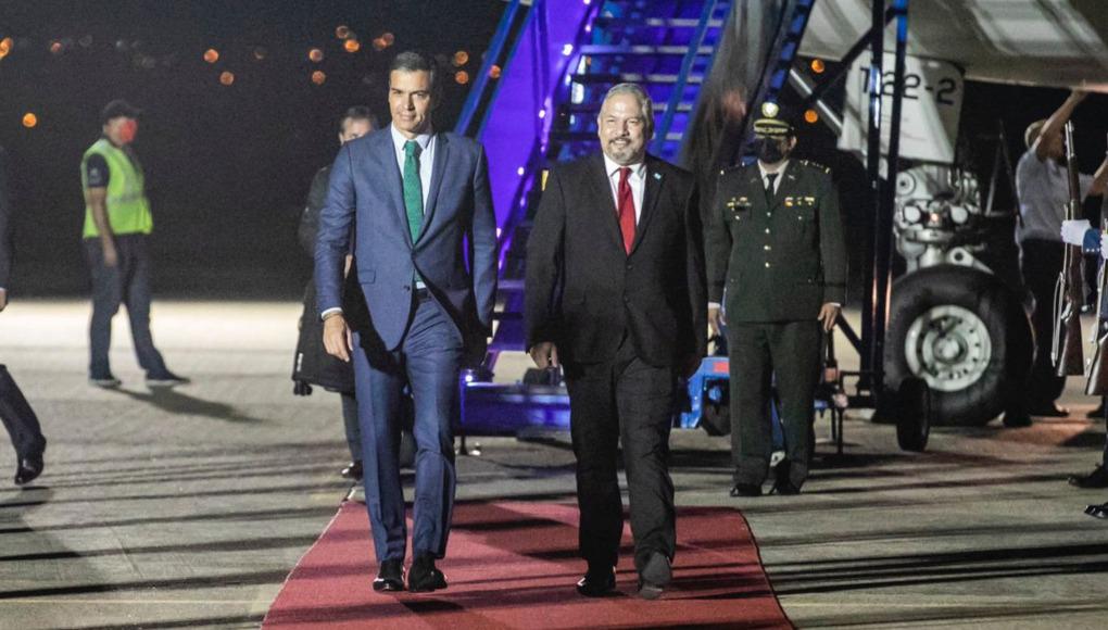 Pedro Sánchez, presidente de España, llega a Honduras
