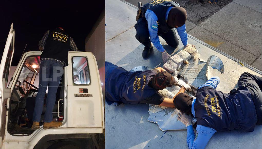 Policía antidrogas halla fardos de dólares en camión y detiene a tres hombres