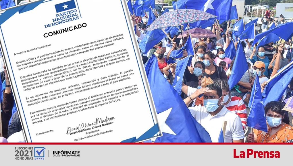 Partido Nacional dice que hará “oposición constructiva” tras aceptar triunfo de Xiomara Castro