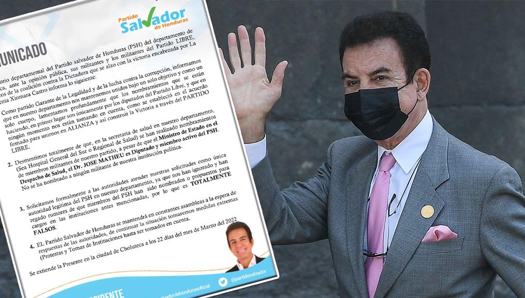 PSH denuncia a Libre por marginarlos en nombramientos de puestos del Gobierno