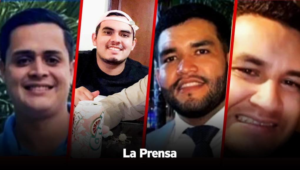 Los rostros de las víctimas: Salomón Vásquez, Said Lobo, Luis Zelaya y Norlan Rivera. 