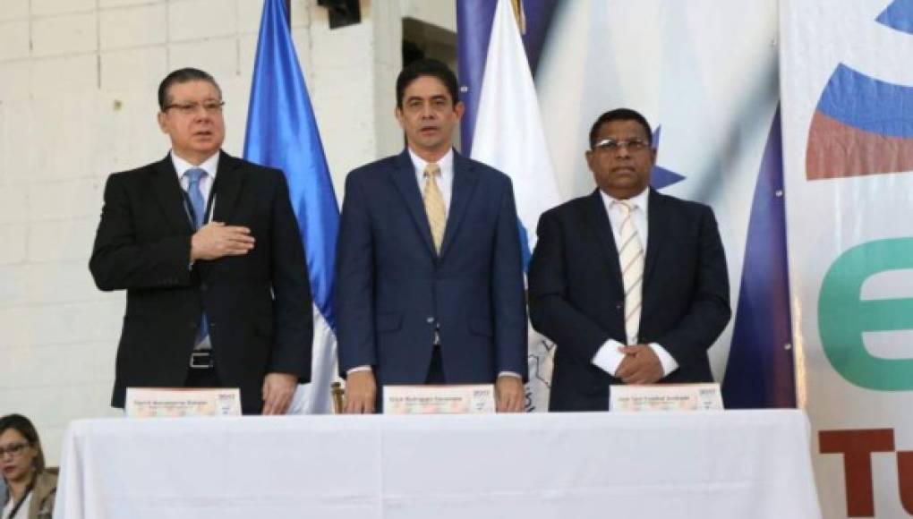 Exmagistrados del TSE durante el proceso electoral de 2017 en el que Juan Orlando Hernández logró la reelección presidencial, aún cuando la Constitución hondureña se lo prohibía.
