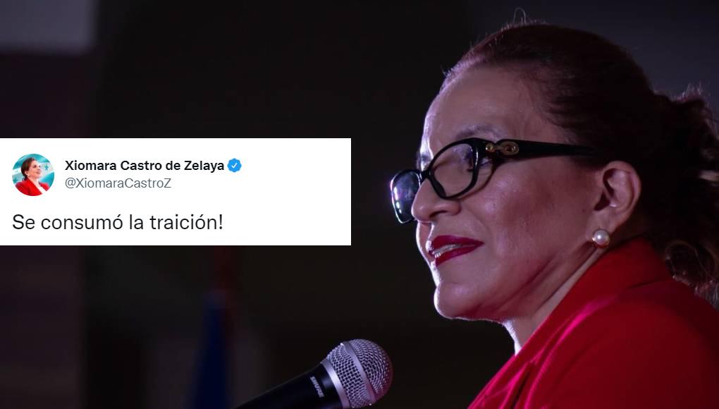 “Se consumó la traición” dice Xiomara Castro sobre moción a favor de Jorge Cálix