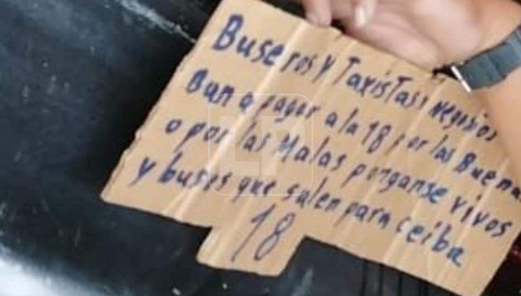 Nota dejada por los sicarios.