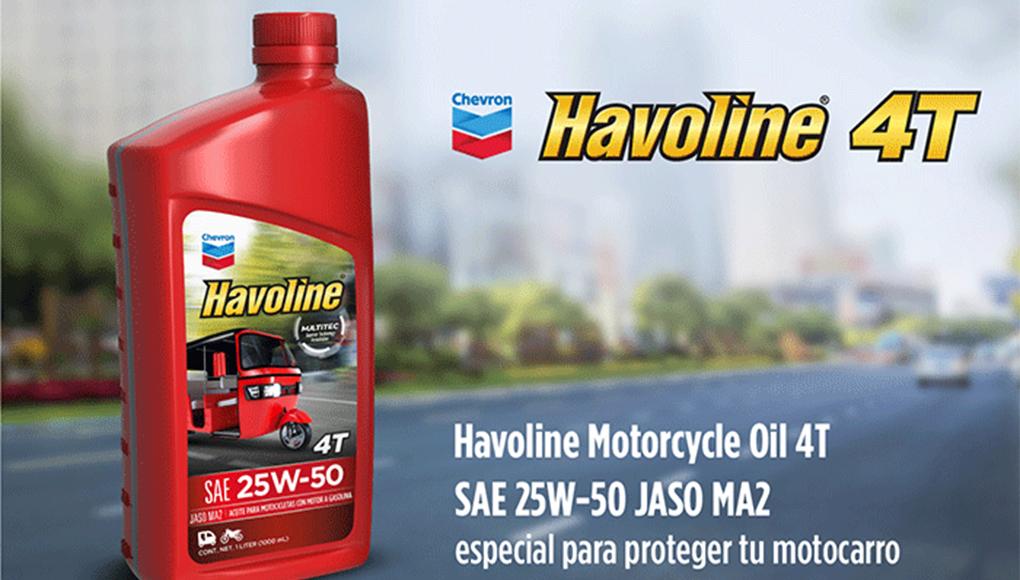 Utiliza Havoline 4T, tu motocicleta te lo agradecerá
