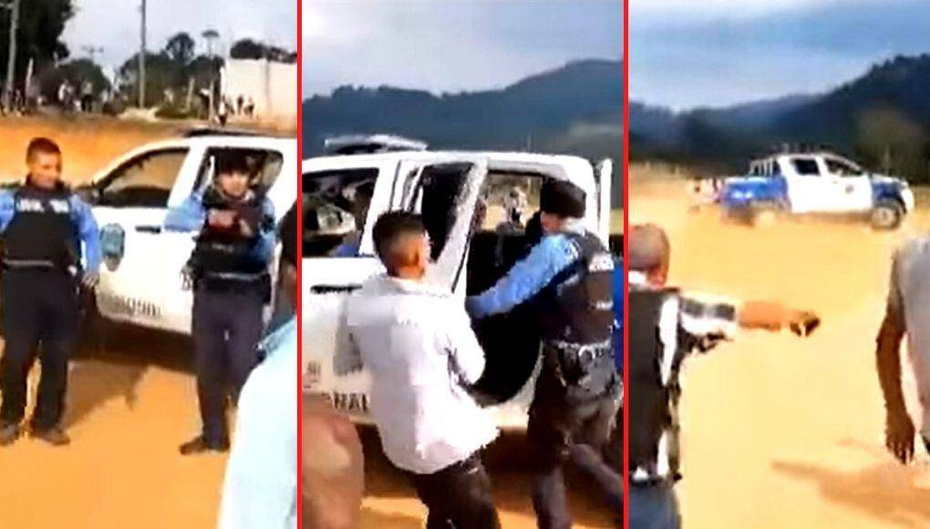 VIDEO: Turba planifica emboscada e intenta linchar a policías en Lempira