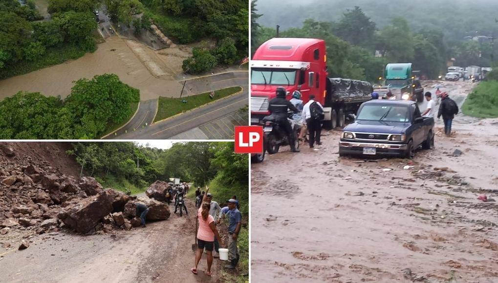 ¡A tomar precaución! Estos son los pasos obstruidos por lluvias en Honduras