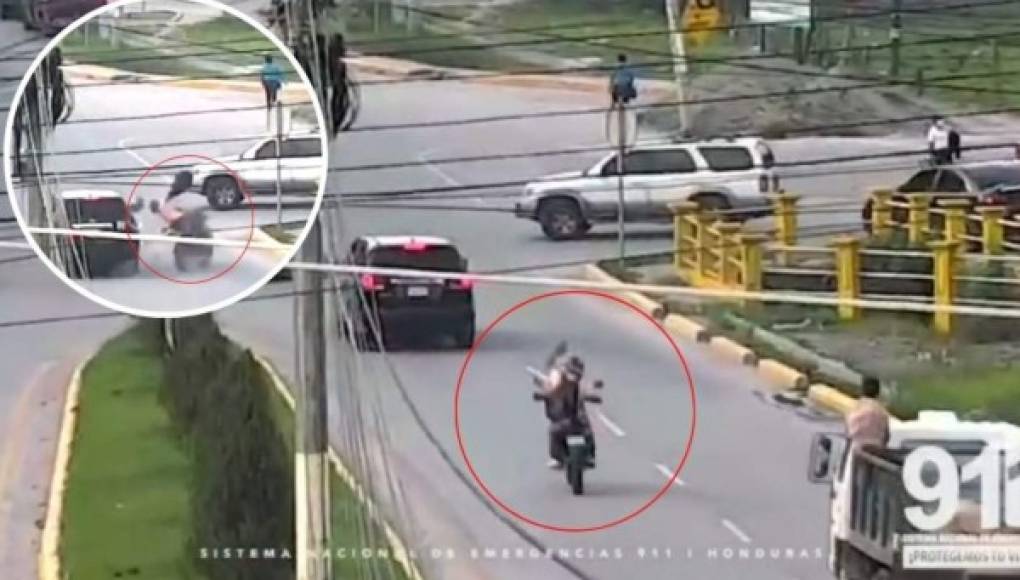 VIDEO: Motociclista discute con camionero y sufre aparatoso accidente en Copán