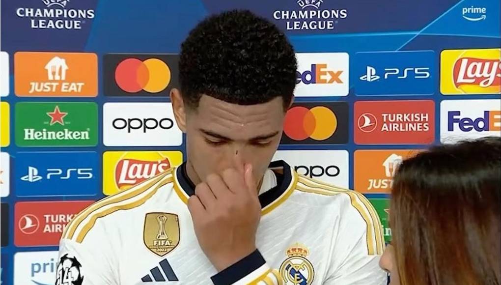 El inglés atendió a la comunicadora después del partido que el Real Madrid empató (1-1) contra el RB Leipzig, resultado que le dio al club merengue el boleto a cuartos de final de la Champions League.