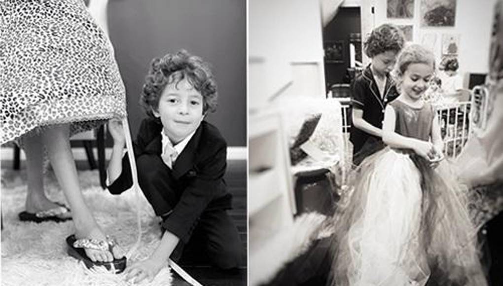 Max Alexander, el diseñador de 8 años, viste a Sharon Stone