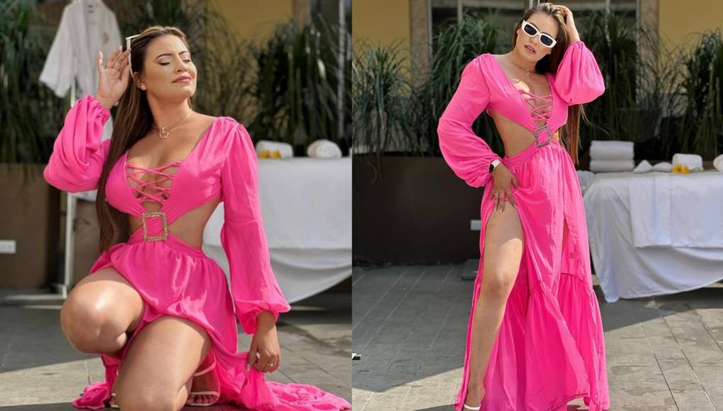 Tal parece que el rosado es el color elegido por Alejandra Rubio para este verano 2024, pues en otras fotografías aparece modelando este bonito vestido en tono rosa. 