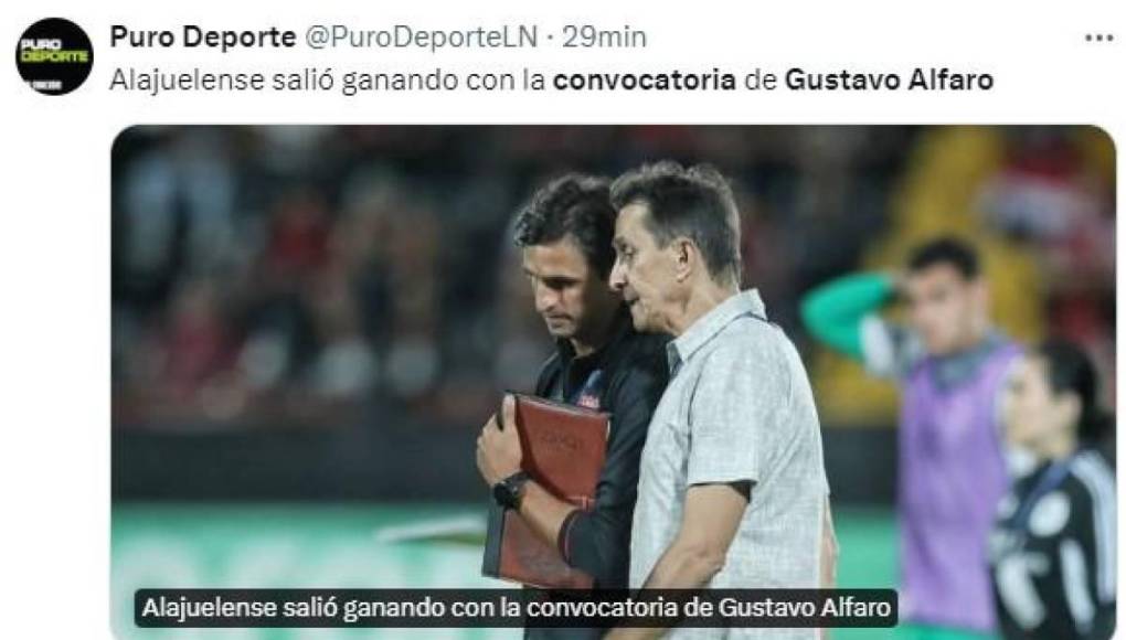 Puro Deporte y La Nación: “Alajuelense salió ganando con la convocatoria de Gustavo Alfaro”. Y es que solo convocaron a tres jugadores de dicho club.