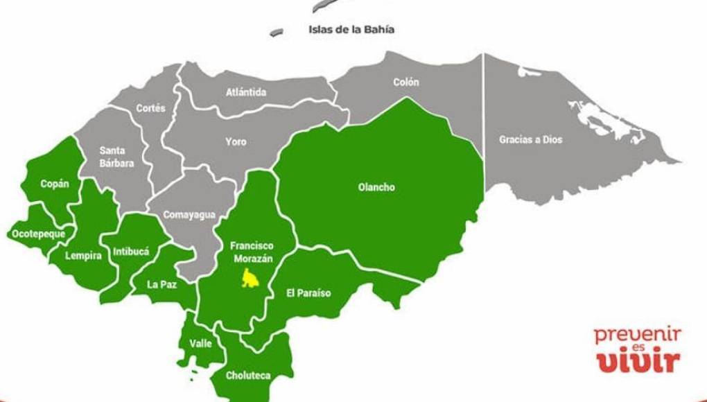 Declaran alerta verde para 10 departamentos de Honduras