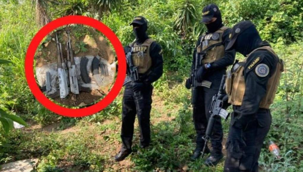 Enterradas encuentran dos AK-47 y munición pesada en Tegucigalpa