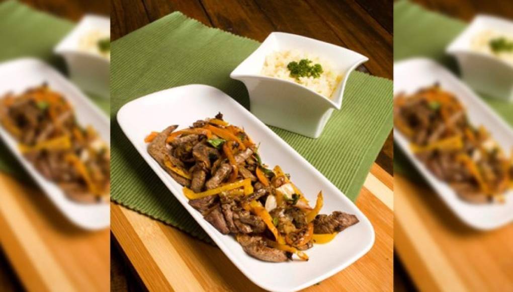 Puntas de filete con chile morrón&nbsp;&nbsp;