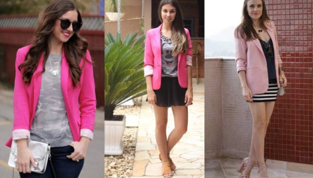 El blazer rosa, el complemento de moda