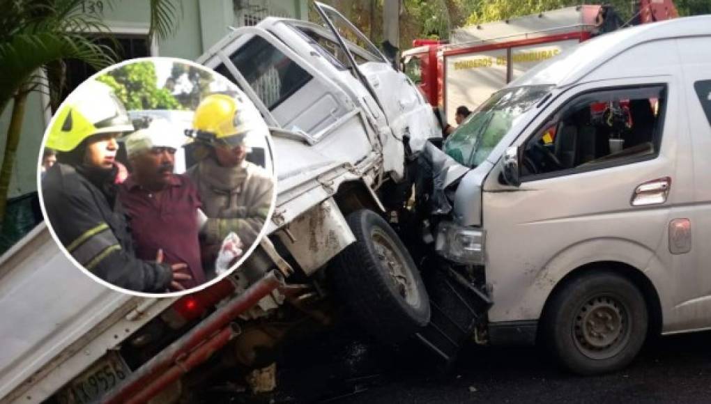 San Pedro Sula: cinco heridos en accidente entre camión y bus rapidito